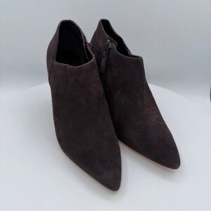 COLE HAAN Vestry Pointed Tore Suede‎ Heel Ankle Boot SZ 8 CLR Dk Chocolate Brown